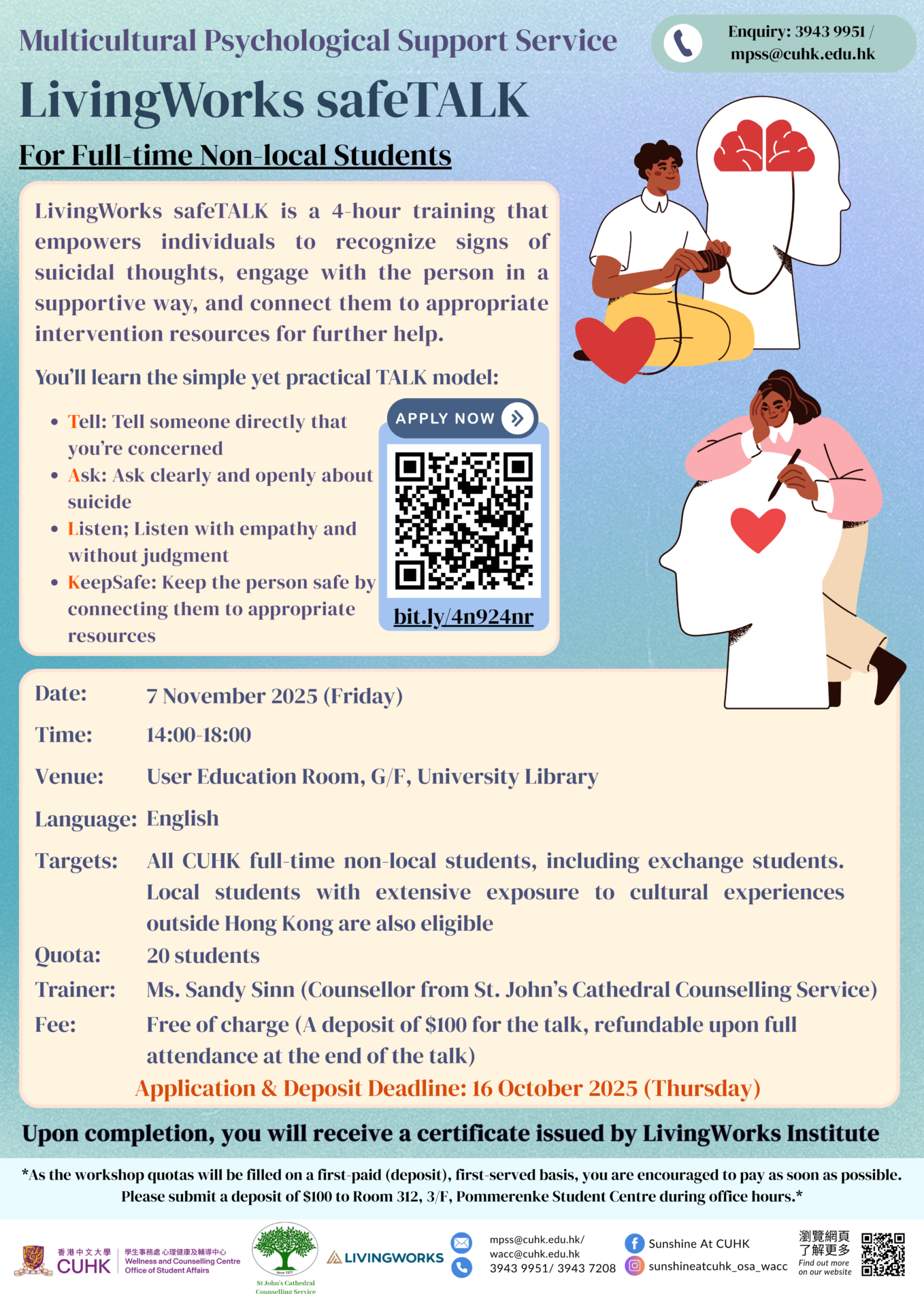 Multicultural Psychological Support Service-LivingWorks safeTALK [Nov]