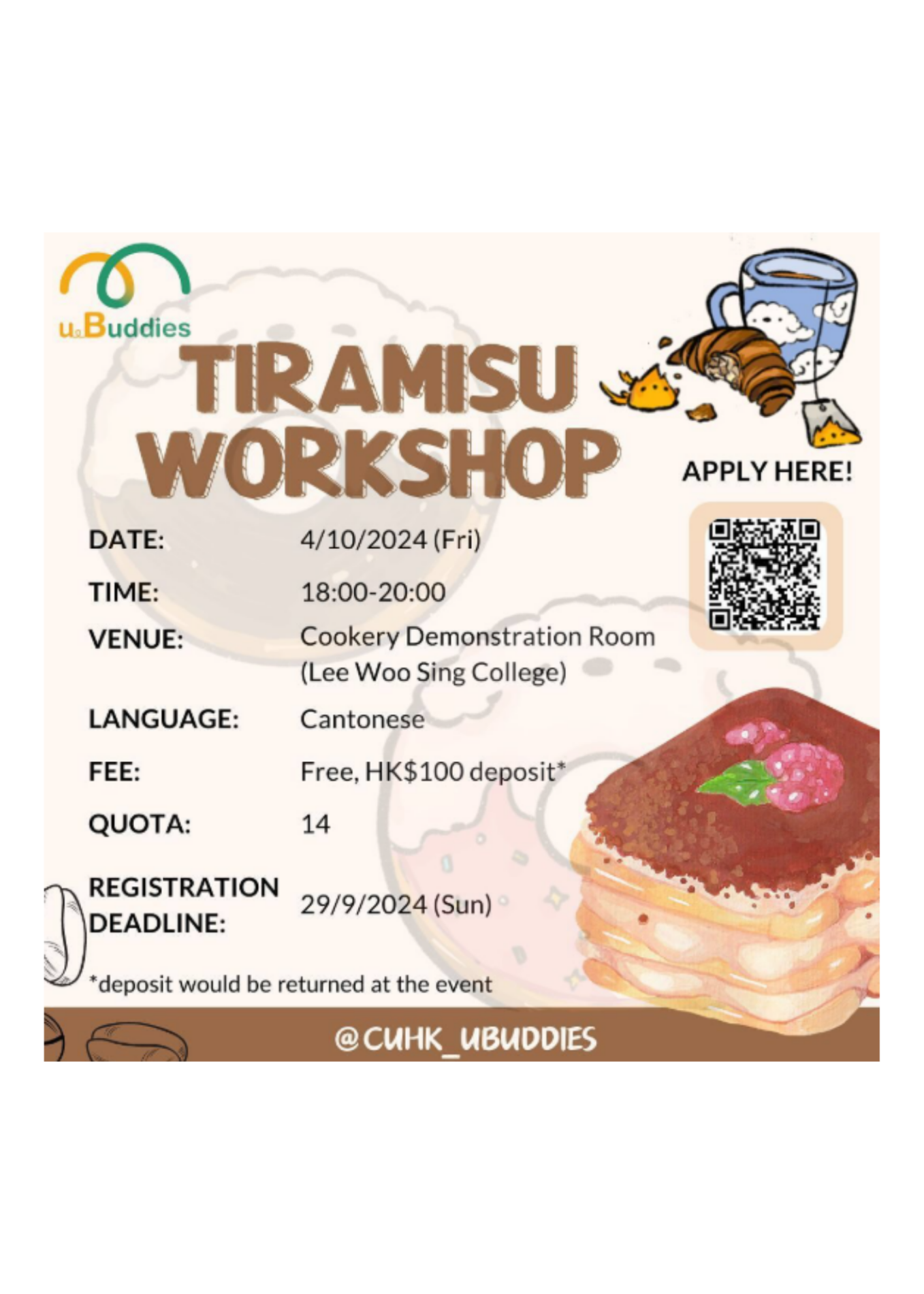 [uBuddies] Tiramisu Workshop