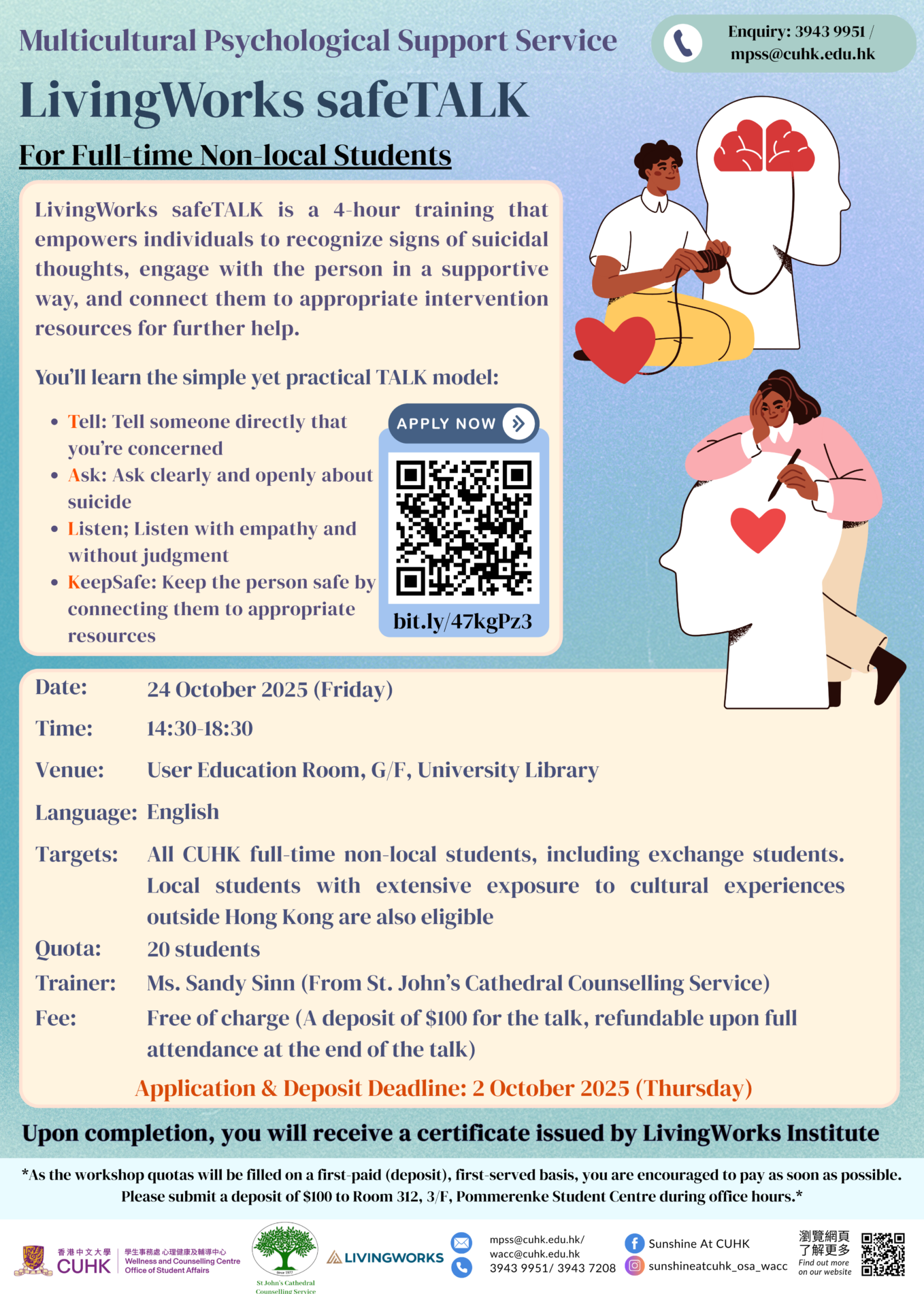 Multicultural Psychological Support Service-LivingWorks safeTALK [Oct]