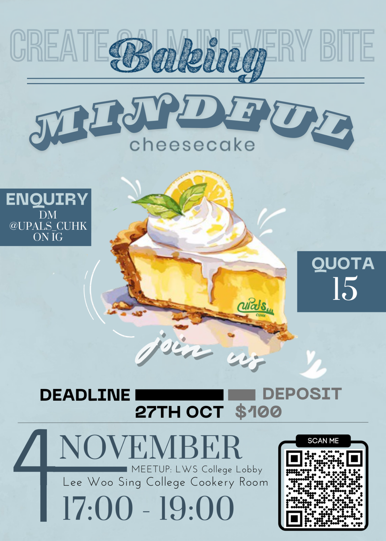[uPals] Mindful Cheesecake Workshop