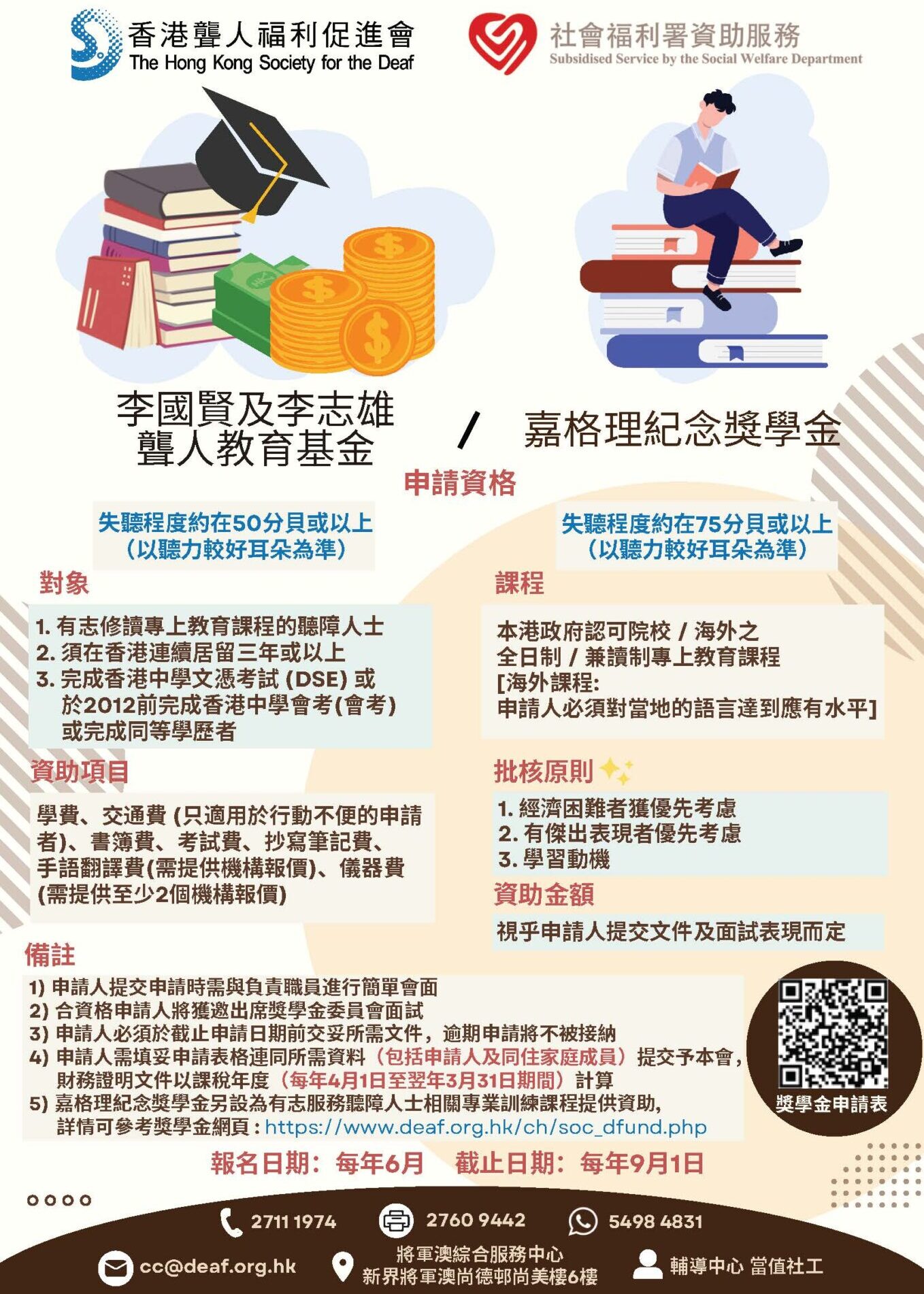 T.M. Gregory Memorial Scholarship and S.K.Y. Lee & Lee Chi Hung Scholarship for Hearing-Impaired Students